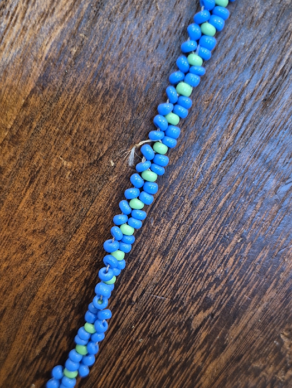 Vtg Seed Bead Medallion Pendant Necklaces, Blue, Green Yellow, & Black - Picture 6 of 13